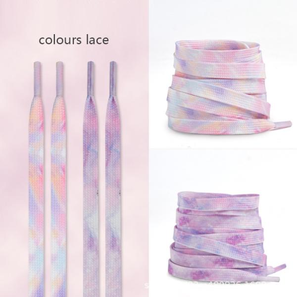 とてもかわいいパステルグラデーションの靴紐です。長さが選べるのでお子様の靴にはもちろん、ハイカットスニーカーにも対応します♪素材：ポリエステル　セット内容：靴紐（左右1足分）