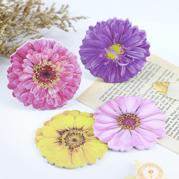 リアルフラワー型 付箋アソート 花 花柄 フラワー 6種 150枚セット 付箋 メモ帳 メッセージカード プレゼント等に