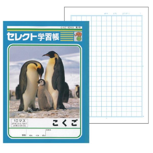 学習帳 K-11 こくご　１０マス／２１ｍｍ方眼／十字リーダー入