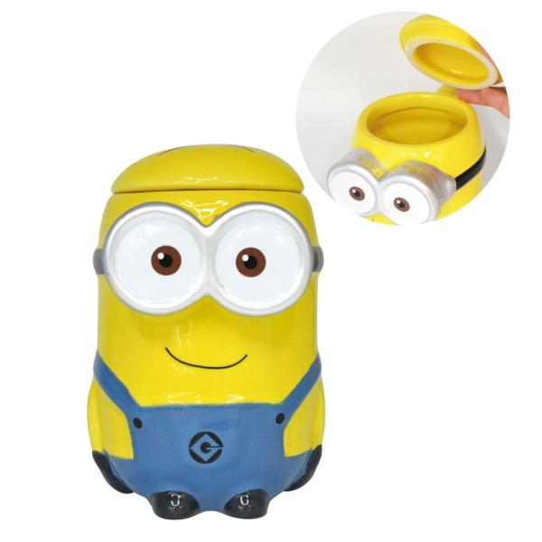 ミニオン 3Dふた付マグカップ かわいい アメコミ コップ マグカップ フタ付き 蓋 プレゼント