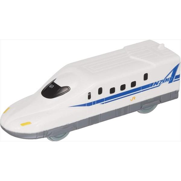 走れ！新幹線 N700A新幹線＜特徴＞　・後ろに引いてはなすと出発！レールなしでどこでも遊べる、プルバックの新幹線！＜仕様＞　サイズ ： 195×65×50mm(高さ×幅×奥行き)　推奨年齢：３歳以上　JR東海承認済