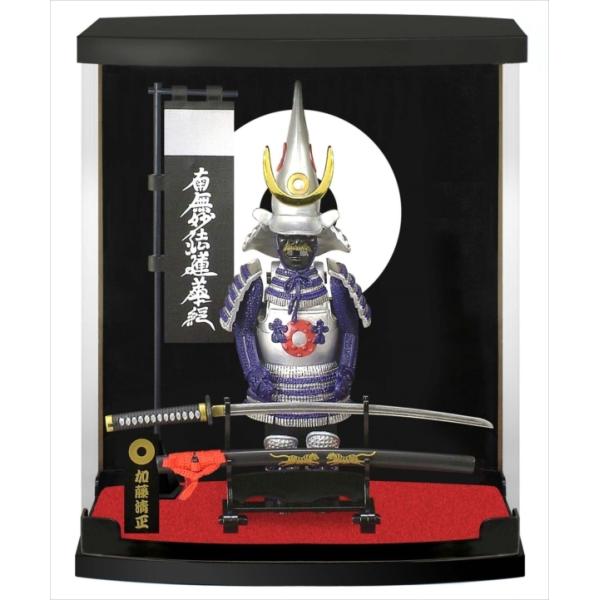 戦国武将 フィギュア 加藤清正 Ａタイプ ケース付き 家紋 兜コレクション グッズ 兜 刀 刀掛台 旗指物 戦国地図 解説書 インテリア 節句 お土産 おみやげ 爆買