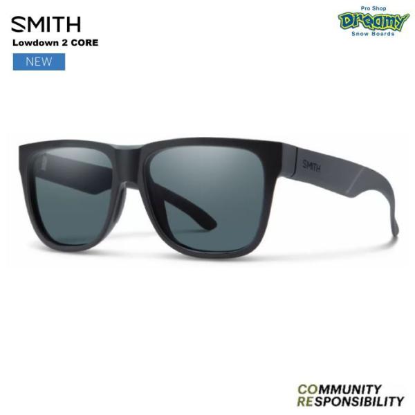 SMITH スミス Lowdown2 CORE  020439200 ローダウンツー コア Matte Black Polar Gray 偏光レンズ リサイクル素材 マイクロファイバー付属 正規品