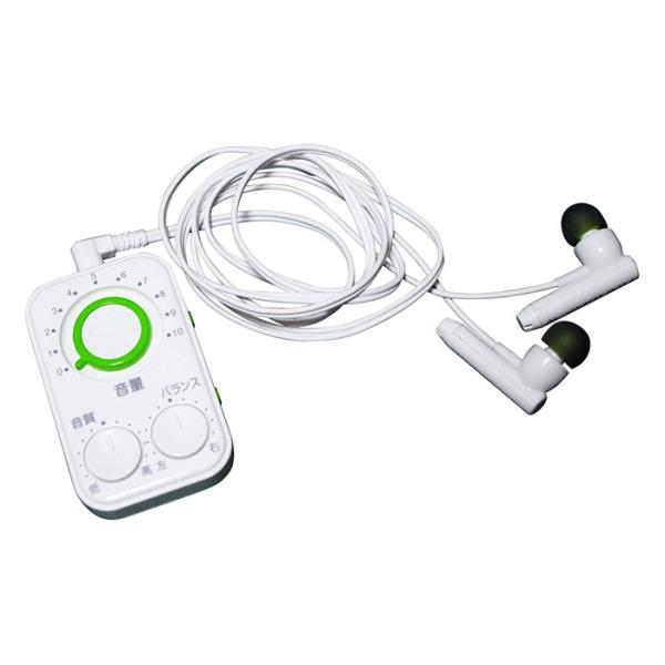 会話もTVもハッキリ聞こえる集音器。高性能を使いやすくシンプルに。かんたん操作。医療機器の「補聴器」までは・・・という人にピッタリです。イヤホンを耳につけるだけ。難しい操作や設定はありません。3つの大きなダイヤルで、音量・音質・左右バランス...