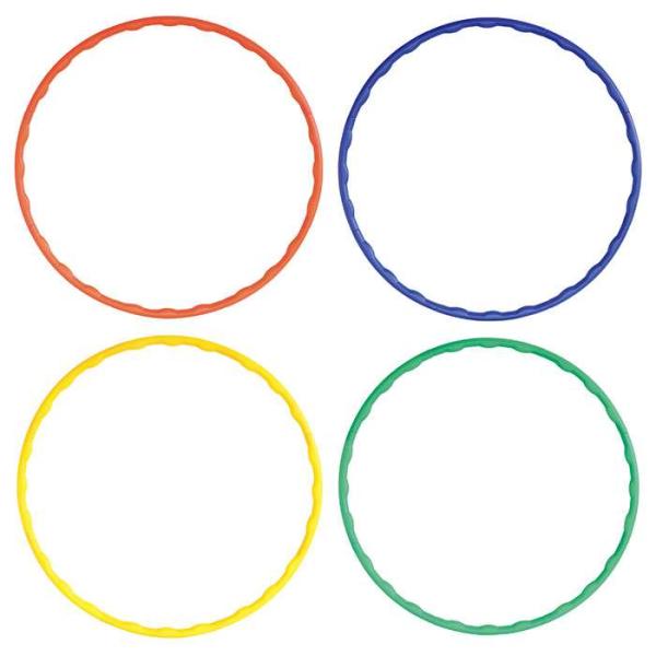 カラーフラフープ。飛んだり回したりして遊べるシンプルなフラフープ。カラーは、赤（4521718145921：14592）、青（4521718145938：14593）、黄（4521718145945：14594）、緑（45217181459...