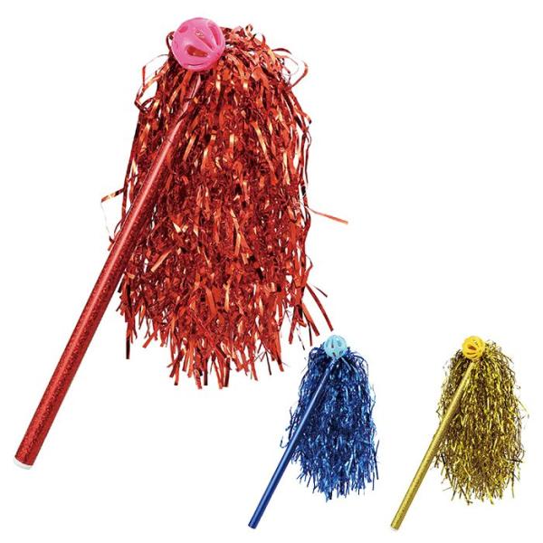 鈴・ポンポン付の棒。カラーバリエーションは、赤(JAN：4521718149493/品番：14949)、青(JAN：4521718149509/品番：14950)、黄(JAN：4521718149516/品番：14951)です。音も見た目も...