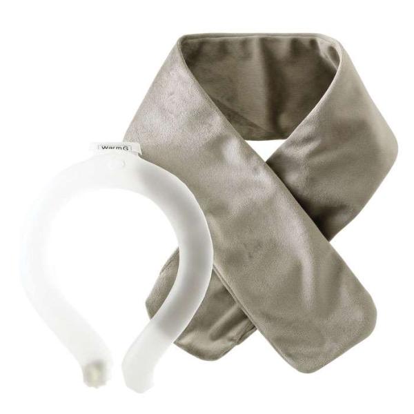 不思議！10秒でぽかぽか！電池のいらない首用エコカイロ。カラーはグレージュ。電池も電源も不要な、首元をあたためるための繰り返し使えるエコなカイロです。■内蔵されている金属ボタンをパチッと押し曲げると、中の液体が白く結晶化(固体化)しながら発...