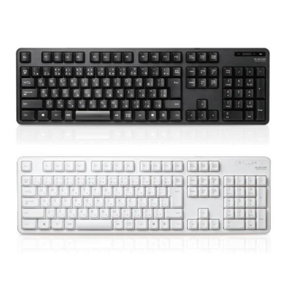 即日出荷 代引不可 キーボード 無線キーボード ワイヤレス フルキーボード メンブレン式 テンキー有 ブラック ホワイト エレコム TK-FDM106T
