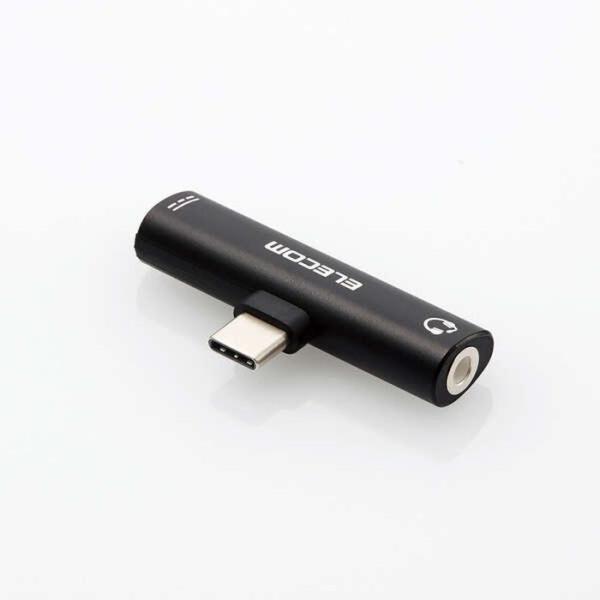 他サイト： 代引不可 USB Type-C対応 音声変換アダプター USB PD対応 PC タブレット スマホ エレコム MPA-C35PDBKの商品画像