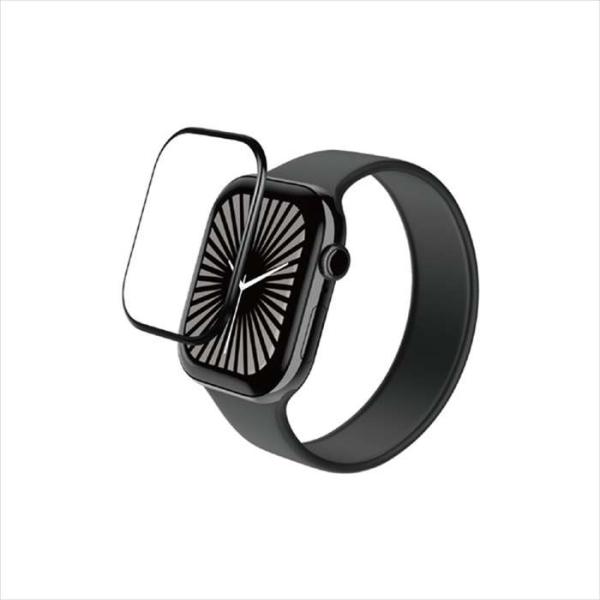 代引不可 アップルウォッチ ガラス フィルム ブラック Apple Watch 