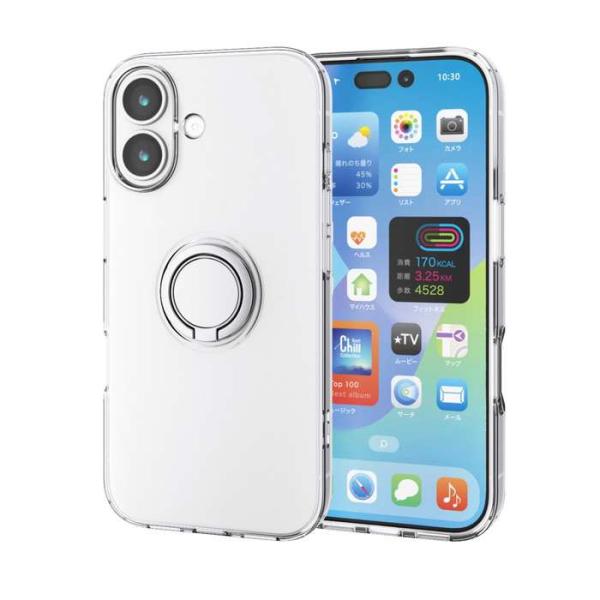 代引不可 iPhone 17 ケース ソフト 薄型 リング付き スタンド機能 クリア エレコム PM-A25AUCTRCR