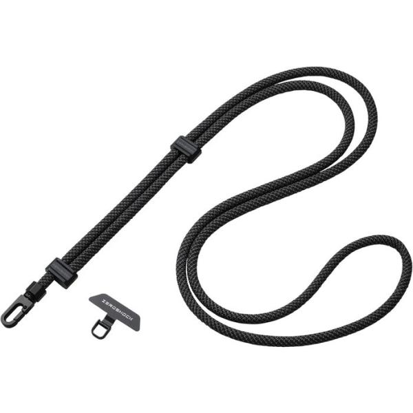 即日出荷 代引不可 スマホショルダーストラップ ZEROSHOCK ステンレスストラップホールシート付属(1口タイプ×1枚) ブラック エレコム P-STSDH1ZEROBK