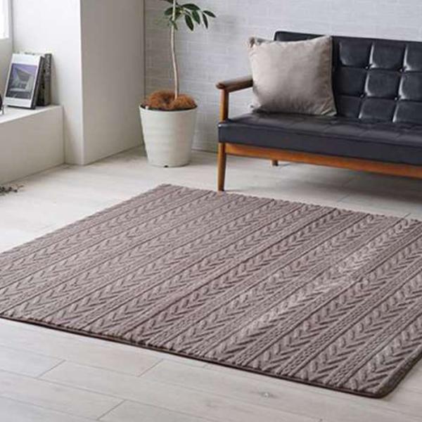 代引不可 ラグ カーペット 無地ラグ 無地カーペット  約180×180cm 約2畳 ブラウン  IKEHIKO 1280900061203
