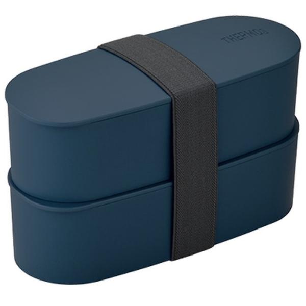 他サイト： フレッシュランチボックス 弁当箱 スリムサイズ 2段式 電子レンジ 食洗機 THERMOS ネイビー サーモス DJT-600W-NVYの商品画像