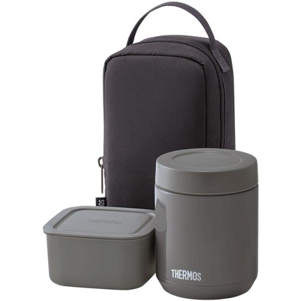 真空断熱スープランチセット 保温 保冷 食洗機 800ml 専用ポーチ付  ダークグレー サーモス JEE-800-DGY