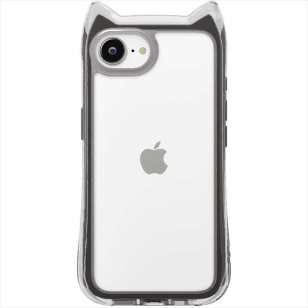 iPhone 16e ネコミミ ケース カバー エアクッションケース ブラック 6.1inch 1眼カメラ用