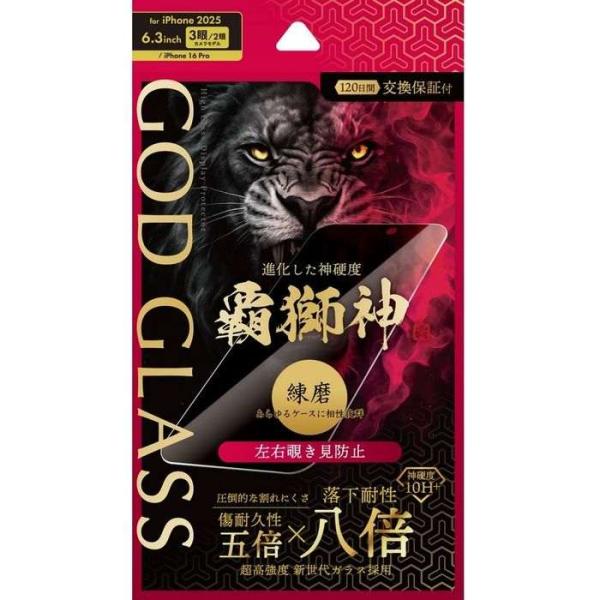 iPhone 17 Pro/17/iPhone 16 Pro ガラスフィルム 「GOD GLASS 覇獅神」練磨 覗き見防止180°