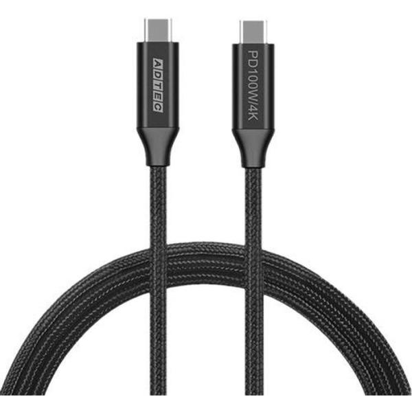 USB Type-C to C ケーブル (4K・100W出力   10Gbps   1.0m) ADTEC APC-V1010CC-4KU3G2-B