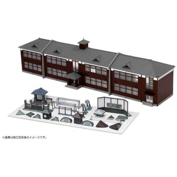Nゲージ 着色済み 木造校舎(ダークブラウン) 鉄道模型 グリーンマックス 2908