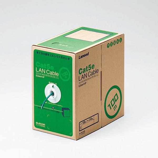 代引不可 EU RoHS指令準拠 LANケーブル（Cat5e 単線）　100m　ダークグリーン エレコム LD-CT2/DG100/RS