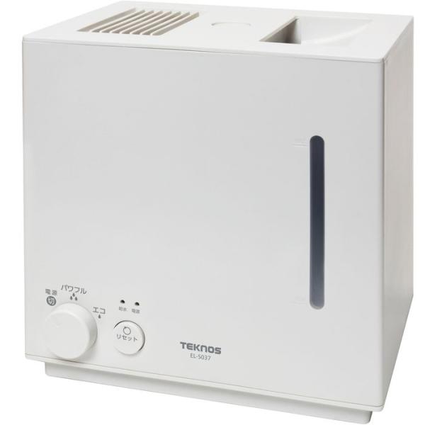 スチーム加湿器3.7L 加湿調整2段階 ホワイト TEKNOS EL-S037