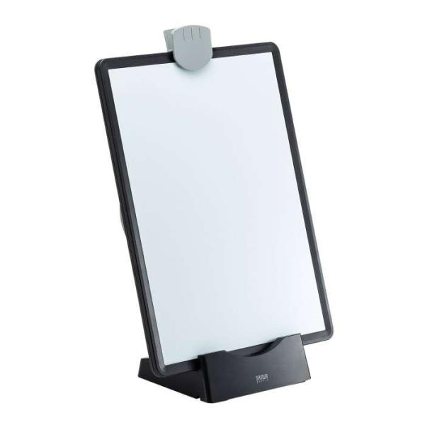 ホワイトボード、ブックスタンド、データホルダーなど色々な使い方ができるデータホルダーです。VESA規格（100×100mm）に対応したモニターアームに接続可能です。※取り付け用ネジは付属していません。スタンドはタブレットスタンドになります。...
