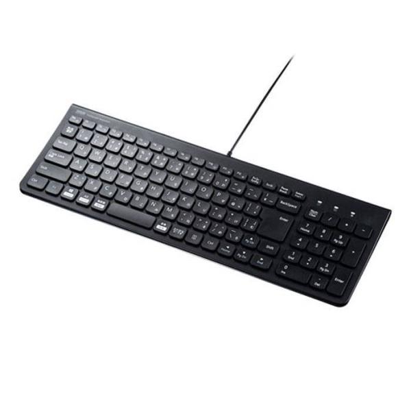 即日出荷 代引不可 USB スリムキーボード 有線 キーボード ケーブル1.05m 薄型＆コンパクト パンタグラフ式 テンキー付 ブラック サンワサプライ SKB-SL31BK