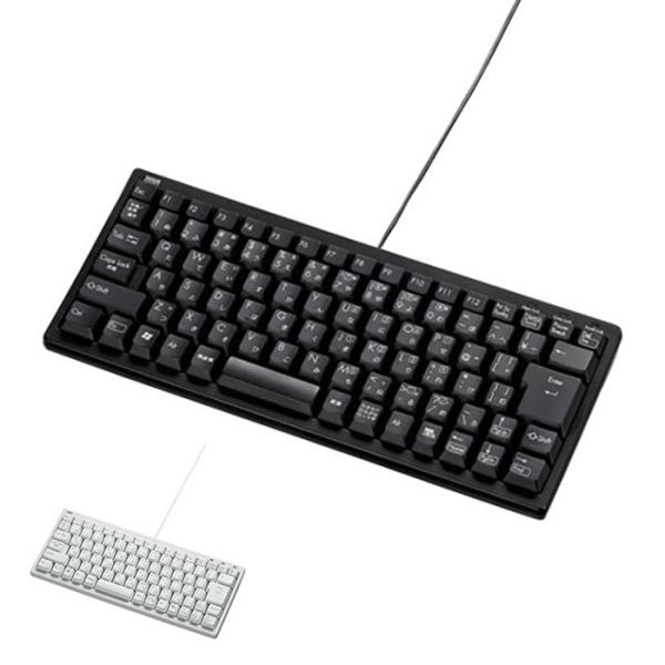 他サイト： 即日出荷 代引不可 コンパクトキーボード テンキーなし キーボード 有線 ケーブル長1.5m USB＆PS/2対応 サンワサプライ SKB-KG3の商品画像