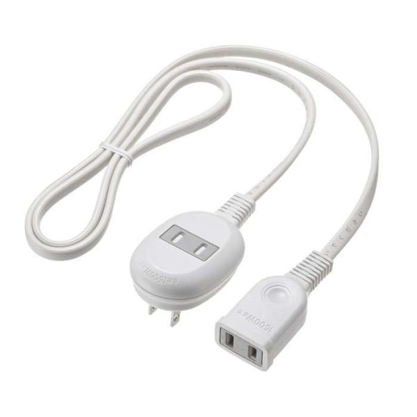 ●プラグにシャッター付き差込口が1個あるので、壁のコンセントを無駄なく使えて便利です。●タップなどの電源延長に便利です。