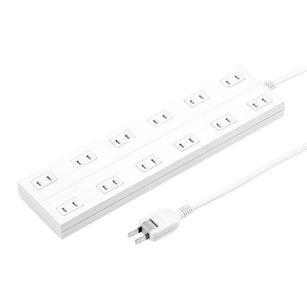 他サイト： 即日出荷 代引不可 電源タップ 2P 12個口 コード長1m サンワサプライ TAP-2312-1Wの商品画像