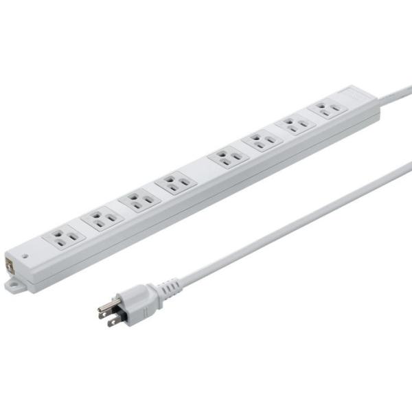 即日出荷 代引不可 工事物件タップ （3P・8個口・2m） オフィス 電源 ケーブル コード  TAP-KS8N-2