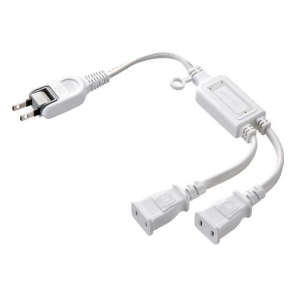 他サイト： 即日出荷 代引不可 サンワサプライ ACアダプタ専用電源延長コード（2分岐・ホワイト） TAP-EX2WNの商品画像