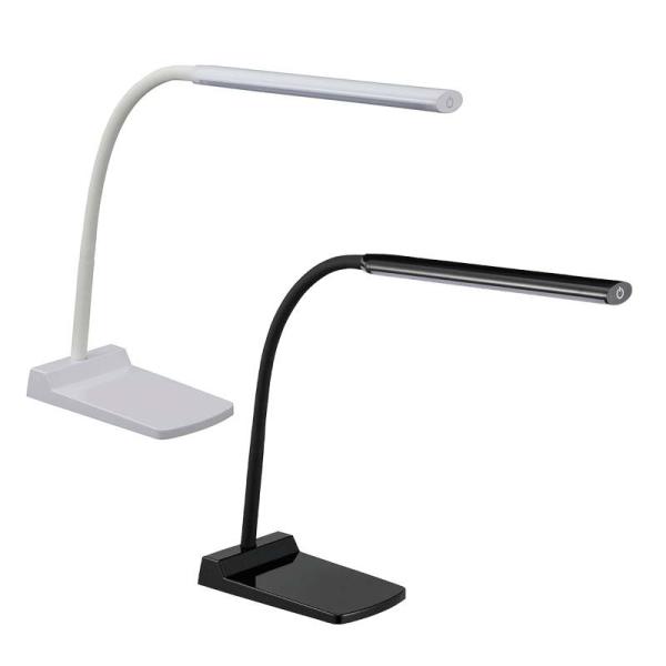 広範囲を明るく照らすセードのLEDデスクランプ。フレキシブルアーム採用。本体のカラーはホワイト（DS-LS24-W/4971275637252）、ブラック（DS-LS24-K/4971275637269）。