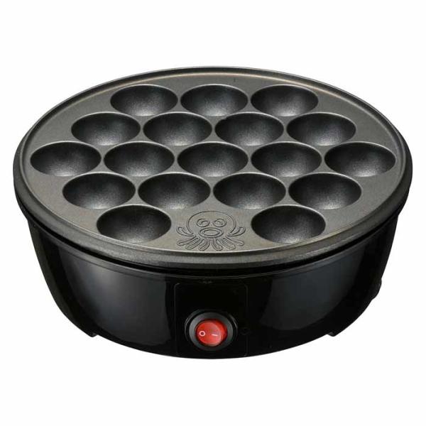 ● 卓上でたこやきパーティーが簡単に楽しめます。● スイッチをオン/オフするだけの簡単操作。● フッ素樹脂加工プレート使用でお手入れ楽々。● 18個焼き。