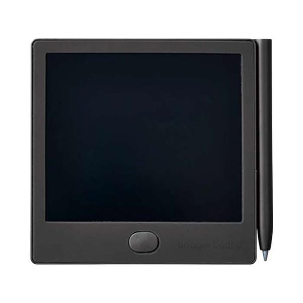 手のひらサイズのブギーボード。カラーは黒。軽くて、薄くて、マグネットで貼れるから「ふせん」のように手軽に使えます。