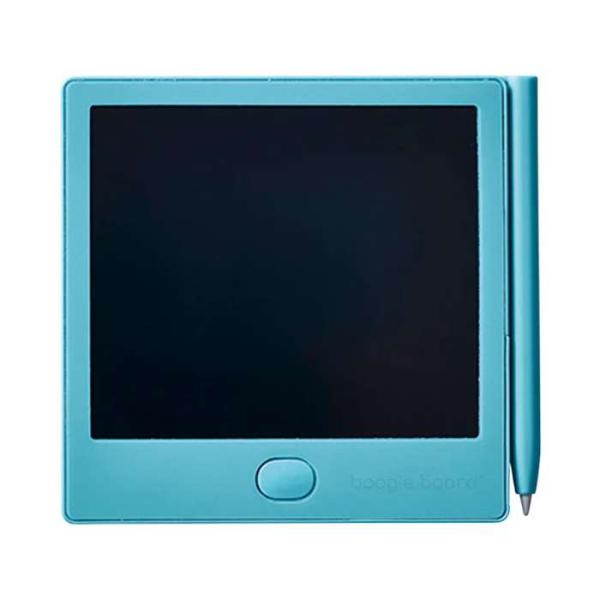 手のひらサイズのブギーボード。カラーは青。軽くて、薄くて、マグネットで貼れるから「ふせん」のように手軽に使えます。