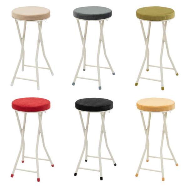 背もたれなし カウンタースツール イス 椅子 コンパクト ロック付き インテリア 軽量 簡易椅子 おしゃれ 人気の折りたたみスツールにハイバージョンが登場。カラーは、ベージュ（4985155223008/PC-34BE）、ダークグレー（49...