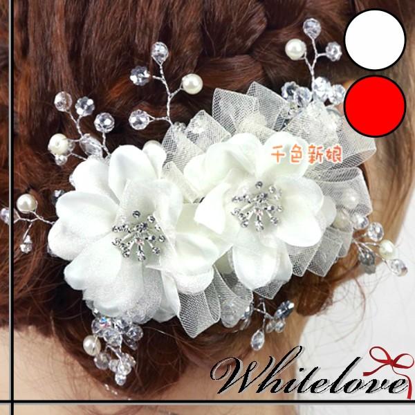 ヘアアクセサリー 2色 ヘアーアクセサリー ヘッドドレス ボンネ 花 