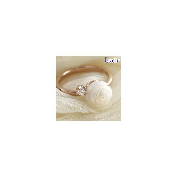 リング 指輪 パール バラ彫りLucir 送料無料  ladychicシリーズバラ彫りパールリング ピンクゴールド ホワイトデー プレゼント ギフト
