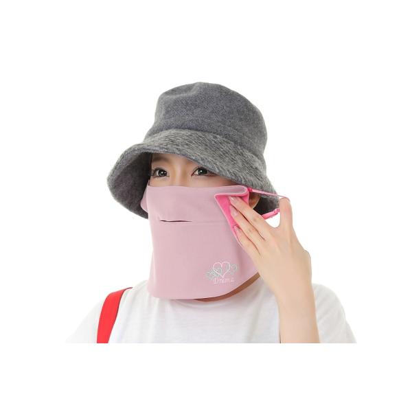 UVカットフェイスマスク 紫外線防止用ドレスマスクスポーツ お肌に優しいストレスフリー 楽呼吸 光触媒・高機能性素材二枚重ね ローズブラウン