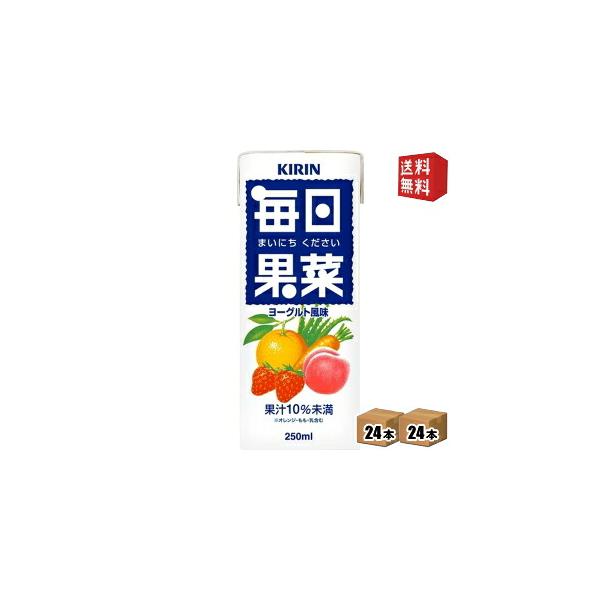 送料無料 キリン 毎日果菜 250ml紙パック 48本 24本×2ケース 野菜ジュース 北海道800円・東北400円の別途送料加算