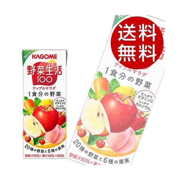 カゴメ 野菜生活100 アップルサラダ 200ml×48本 紙パック (野菜・果実