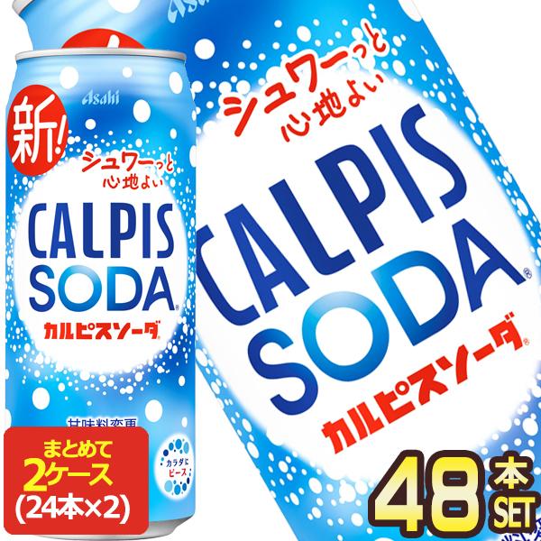 カルピス アサヒ カルピスソーダ 500g缶×48本 [24本×2箱] [賞味期限：2