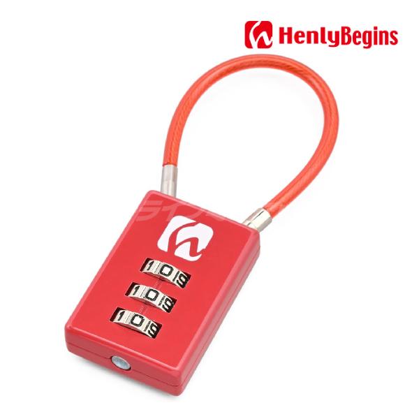 【代引手数料無料】DAYTONA Henly Beginsコンパクトダイヤルロック DLK010R ストレートタイプ/レッド・ヘンリービギンズバッグのファスナー穴に対応したダイヤルロック・1つのファスナーをロックする100mmワイヤー。無駄...