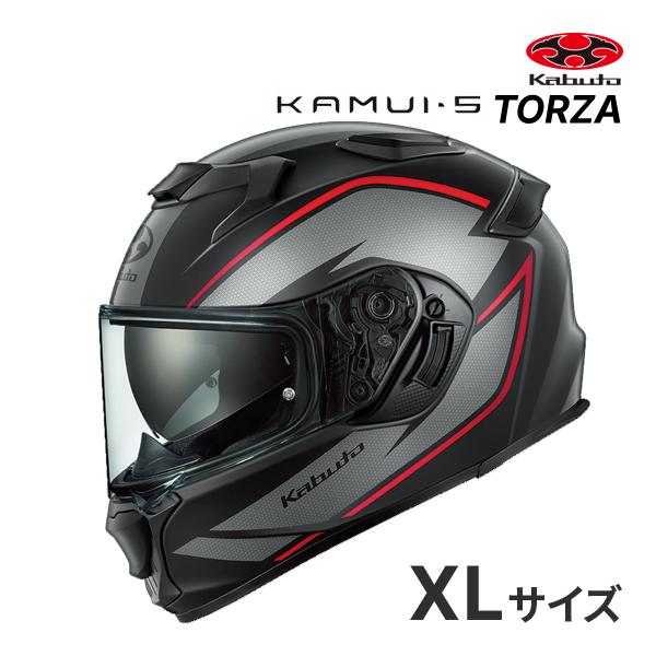 OGK KABUTO KAMUI 5 TORZA フラットブラックレッド  XL(61-62cm) ヘルメット バイク フルフェイス カムイ 5 トルザ オージーケーカブト