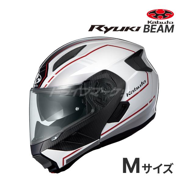 OGK KABUTO RYUKI BEAM ホワイトレッド M(57-58cm) ヘルメット 