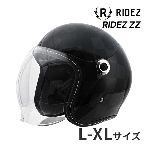 RIDEZ ZZ HELMET ブラック L-XL (61cm) ジェットヘルメット バイク用ヘルメット ライズ