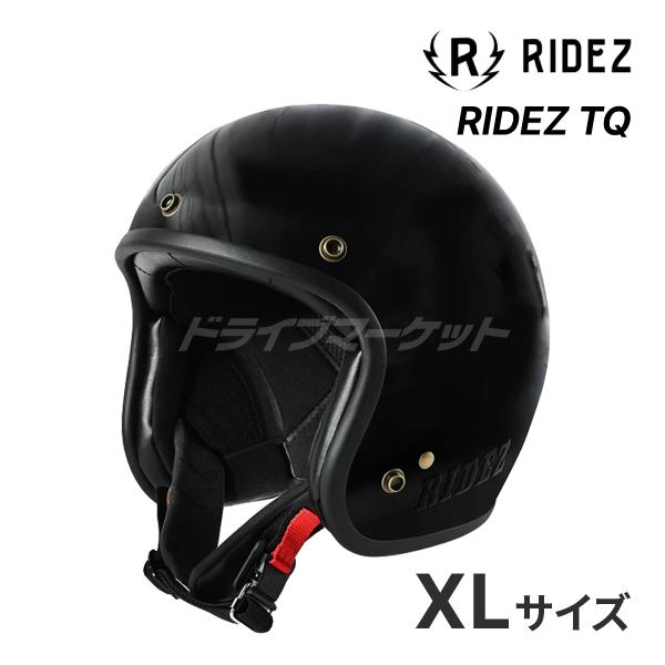 RIDEZ TQ HELMET グロスブラック XL(61-62cm) ジェットヘルメット バイク用ヘルメット ライズ