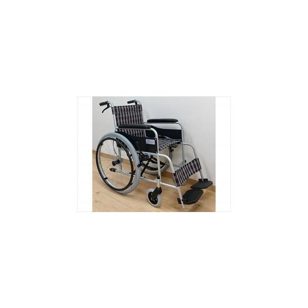 美和商事 自走介助車いす スタンダード(アルミ)ノーパンク チェックブラック
