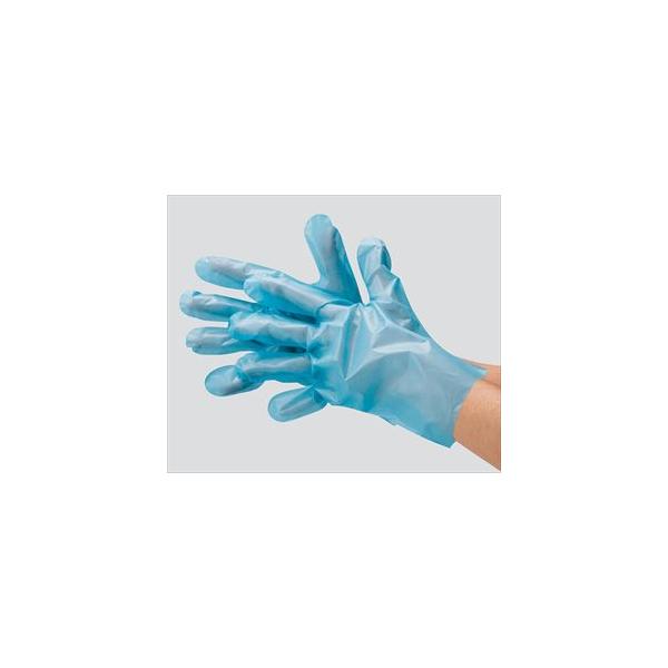 使い捨て手袋 ポリエチレン手袋 100枚 外エンボス エコノミー Mサイズ 2019 ブルー 川西工業